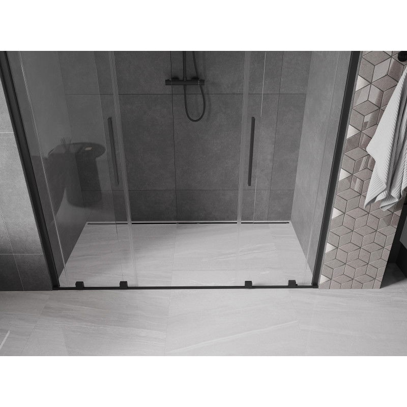 Mexen Velar Duo Sliding Shower Doors 170 cm, Transparent, Black - 871-170-000-02-70
