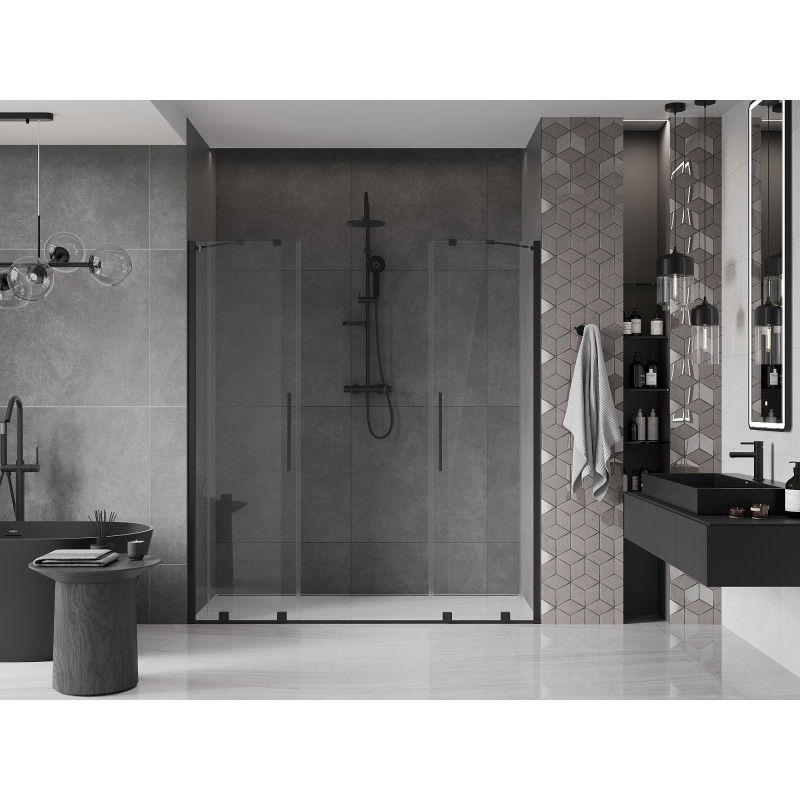 Mexen Velar Duo Sliding Shower Doors 170 cm, Transparent, Black - 871-170-000-02-70