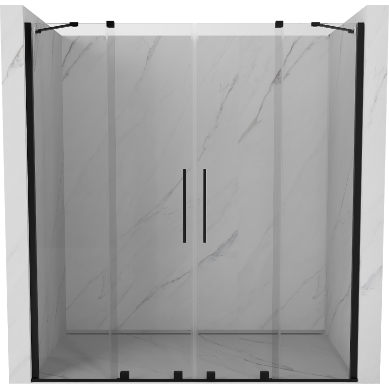 Mexen Velar Duo sliding shower door 180 cm, transparent, black - 871-180-000-02-70