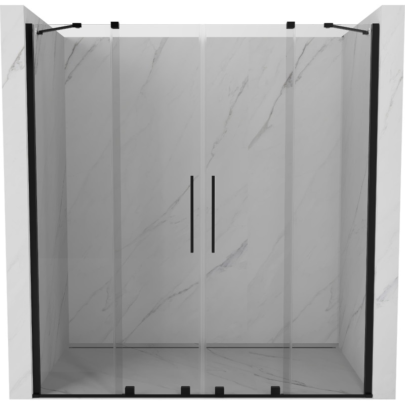 Mexen Velar Duo Sliding Shower Doors 180 cm, Transparent, Black - 871-180-000-02-70