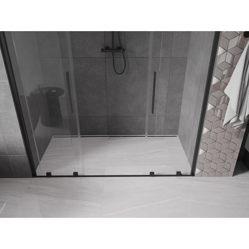 Mexen Velar Duo Sliding Shower Doors 180 cm, Transparent, Black - 871-180-000-02-70