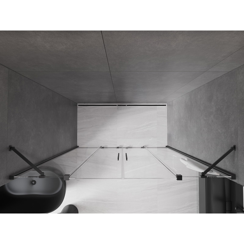 Mexen Velar Duo Sliding Shower Doors 180 cm, Transparent, Black - 871-180-000-02-70