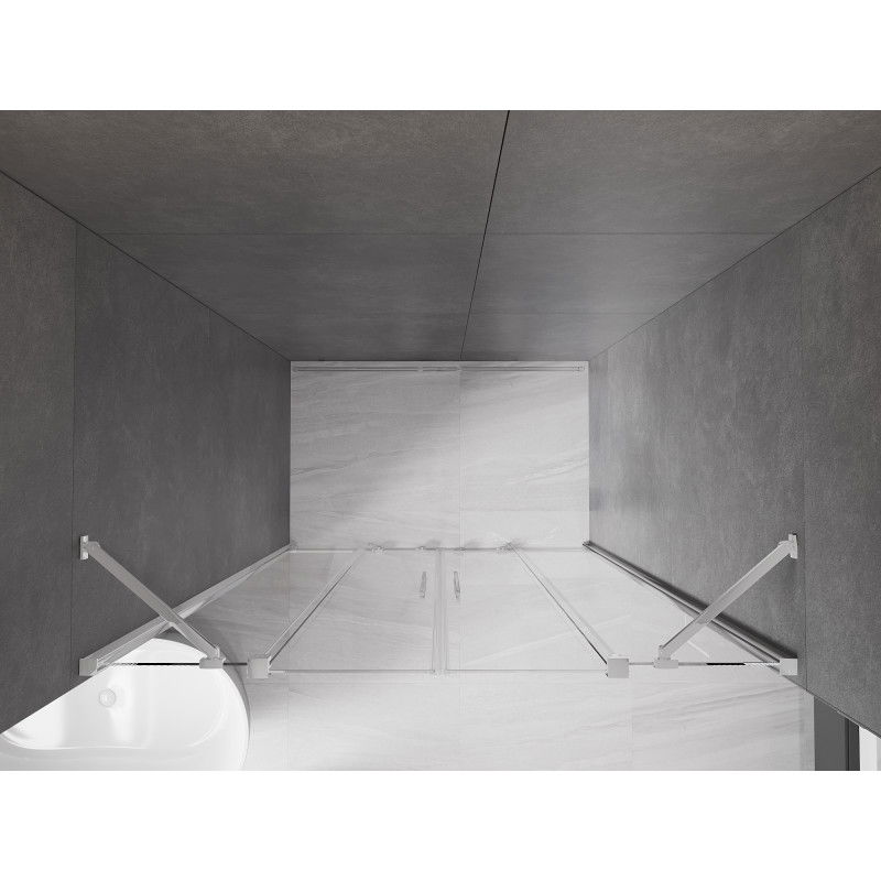 Mexen Velar Duo sliding shower doors 140 cm, transparent, chrome - 871-140-000-02-01