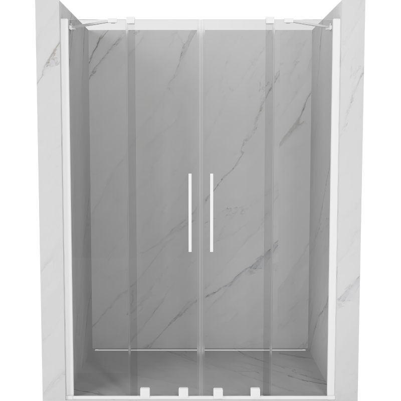 Mexen Velar Duo sliding shower door 160 cm, transparent, white - 871-160-000-02-20