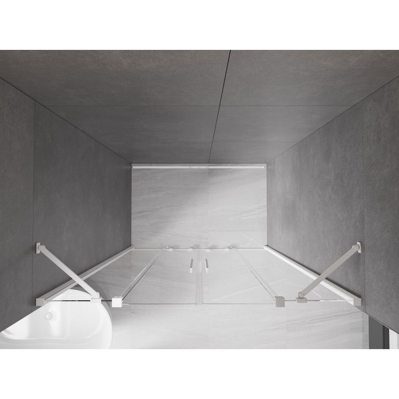 Mexen Velar Duo sliding shower doors 160 cm, transparent, white - 871-160-000-02-20