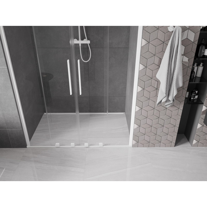Mexen Velar Duo sliding shower doors 150 cm, transparent, white - 871-150-000-02-20