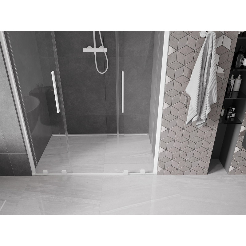 Mexen Velar Duo sliding shower doors 150 cm, transparent, white - 871-150-000-02-20