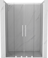 Mexen Velar Duo sliding shower door 140 cm, transparent, white - 871-140-000-02-20