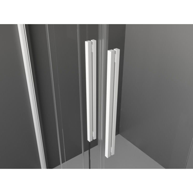 Mexen Velar Duo sliding shower doors 140 cm, transparent, white - 871-140-000-02-20