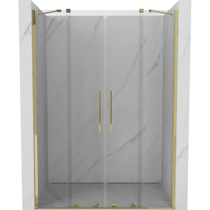 Mexen Velar Duo sliding shower door 140 cm, transparent, gold - 871-140-000-02-50