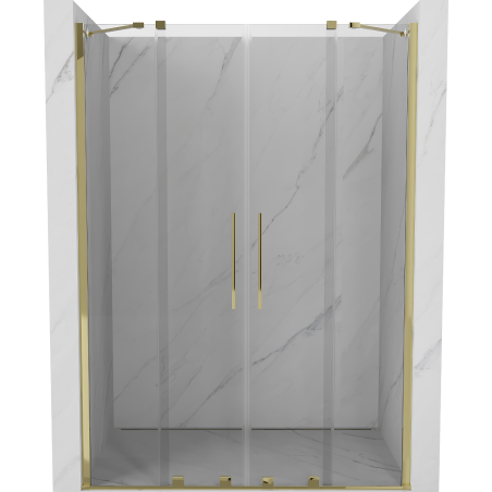 Mexen Velar Duo 150 cm Sliding Shower Doors, Transparent, Gold - 871-150-000-02-50