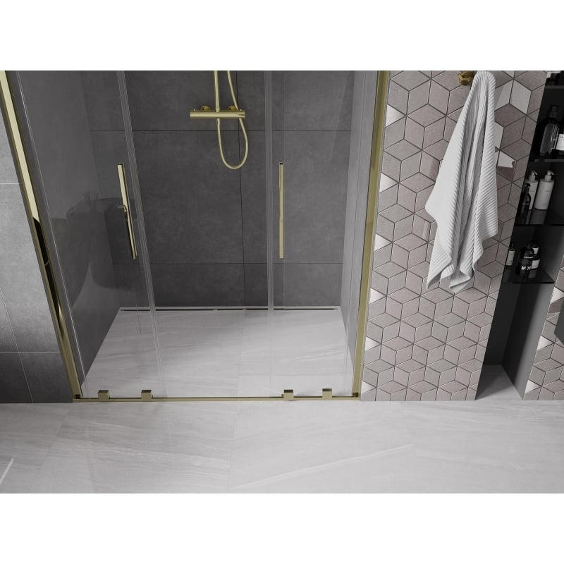 Mexen Velar Duo shower sliding doors 150 cm, transparent, gold - 871-150-000-02-50