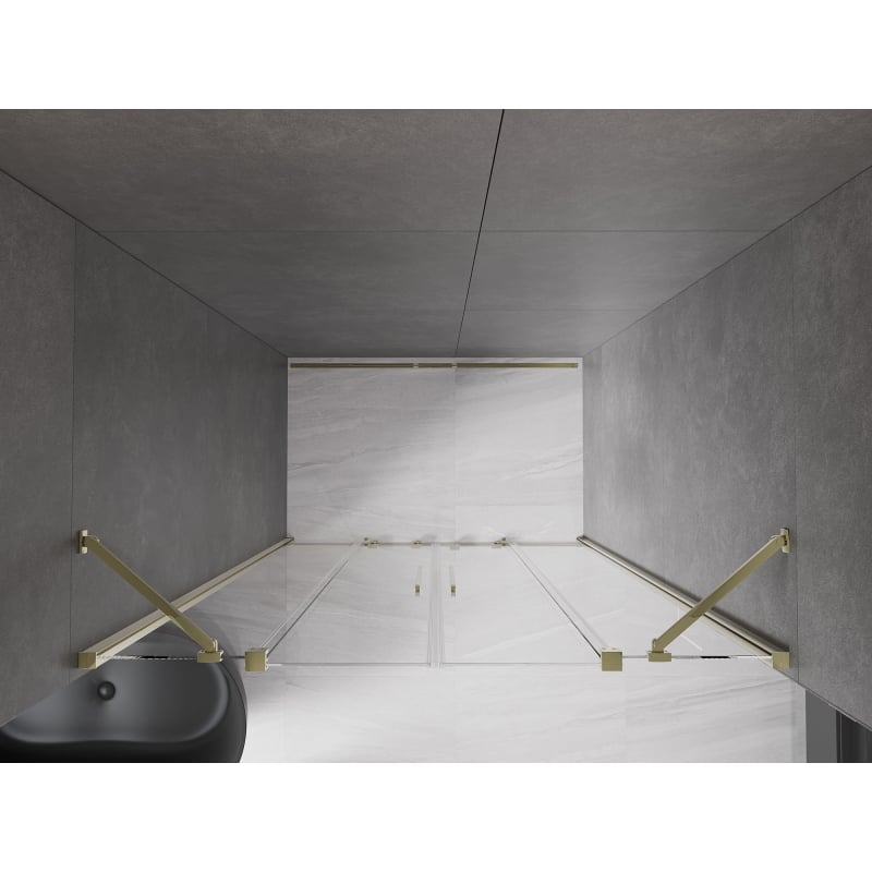 Mexen Velar Duo shower sliding doors 150 cm, transparent, gold - 871-150-000-02-50