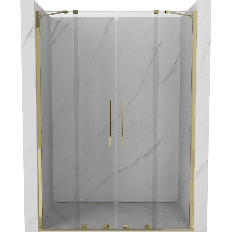 Mexen Velar Duo Sliding Shower Doors 160 cm, Transparent, Gold - 871-160-000-02-50