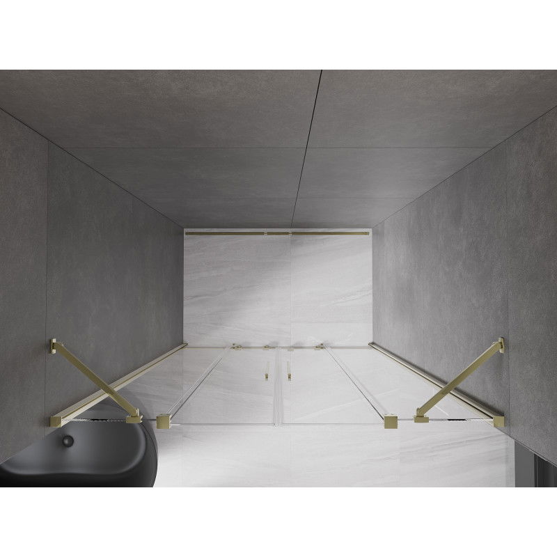 Mexen Velar Duo Sliding Shower Doors 160 cm, Transparent, Gold - 871-160-000-02-50