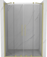 Mexen Velar Duo sliding shower door 150 cm, transparent, brushed gold - 871-150-000-02-55