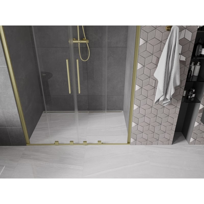 Mexen Velar Duo sliding shower doors 150 cm, transparent, gold brushed - 871-150-000-02-55