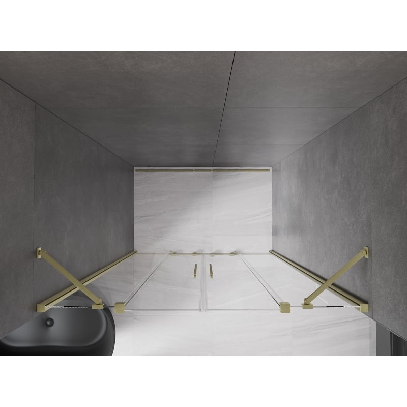 Mexen Velar Duo sliding shower doors 150 cm, transparent, gold brushed - 871-150-000-02-55