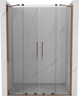 Mexen Velar Duo Sliding Shower Doors 140 cm, Transparent, Rose Gold - 871-140-000-02-60