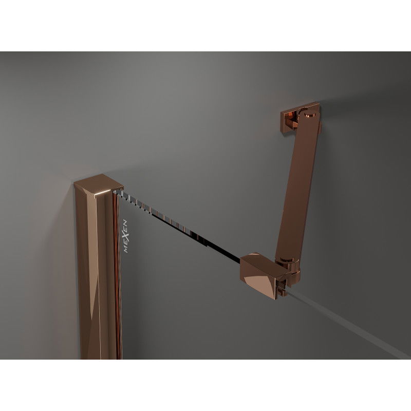 Mexen Velar Duo sliding shower door 140 cm, transparent, rose gold - 871-140-000-02-60