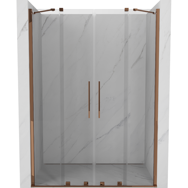 Mexen Velar Duo sliding shower doors 150 cm, transparent, rose gold - 871-150-000-02-60