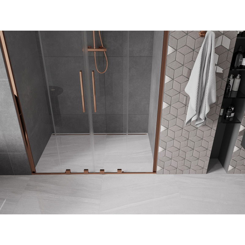 Mexen Velar Duo sliding shower doors 150 cm, transparent, rose gold - 871-150-000-02-60