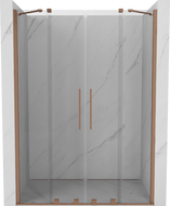 Mexen Velar Duo sliding shower door 140 cm, transparent, brushed copper - 871-140-000-02-65