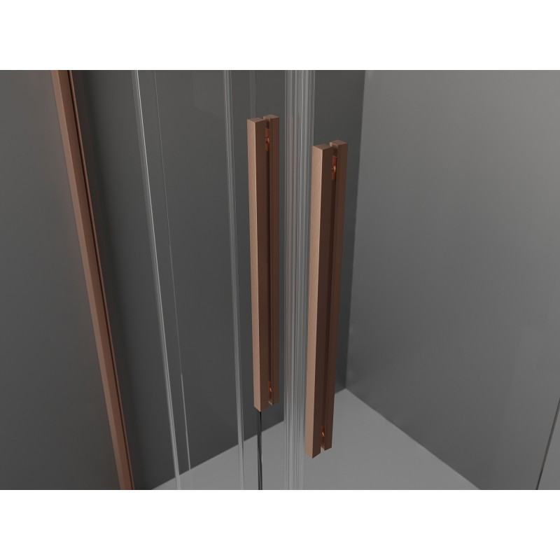 Mexen Velar Duo Sliding Shower Doors 140 cm, Transparent, Brushed Copper - 871-140-000-02-65