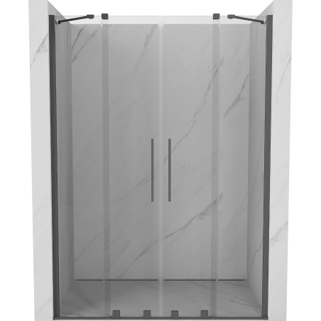 Mexen Velar Duo sliding shower doors 150 cm, transparent, brushed gun gray - 871-150-000-02-66