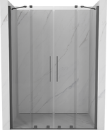 Mexen Velar Duo sliding shower door 160 cm, transparent, brushed gun gray - 871-160-000-02-66
