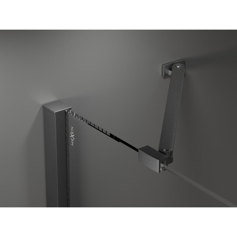 Mexen Velar Duo Sliding Shower Doors 160 cm, Transparent, Brushed Gun Gray - 871-160-000-02-66