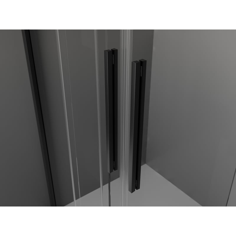 Mexen Velar Duo 140 cm Sliding Shower Doors, Transparent, Black - 871-140-000-02-70