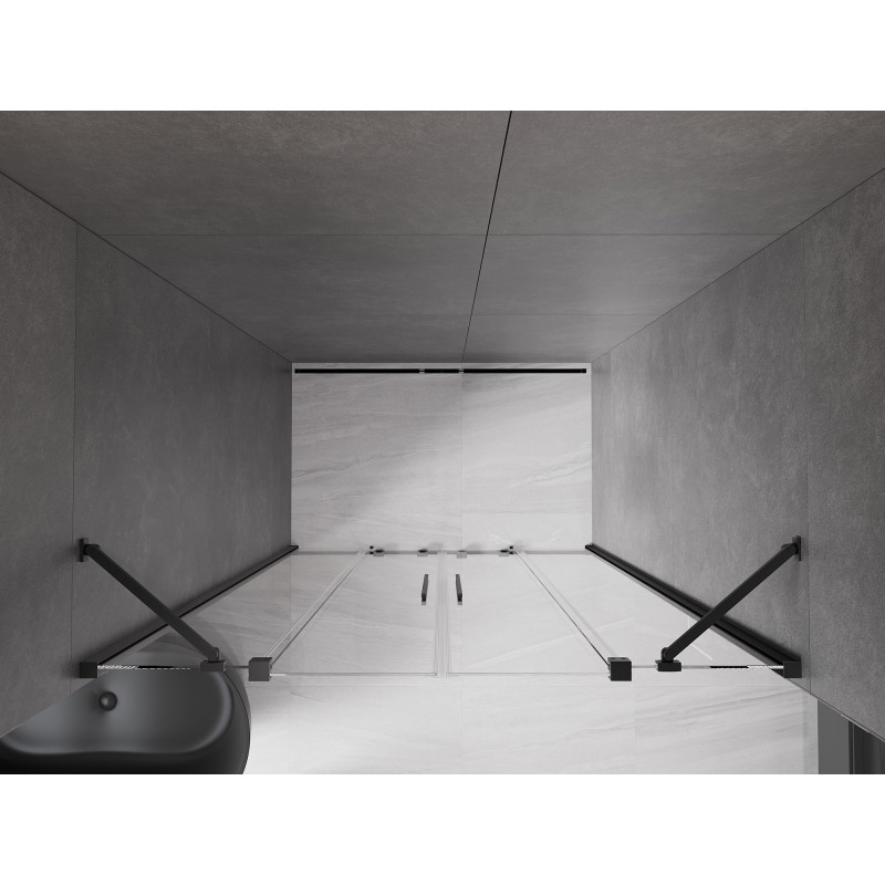 Mexen Velar Duo Sliding Shower Doors 150 cm, Transparent, Black - 871-150-000-02-70