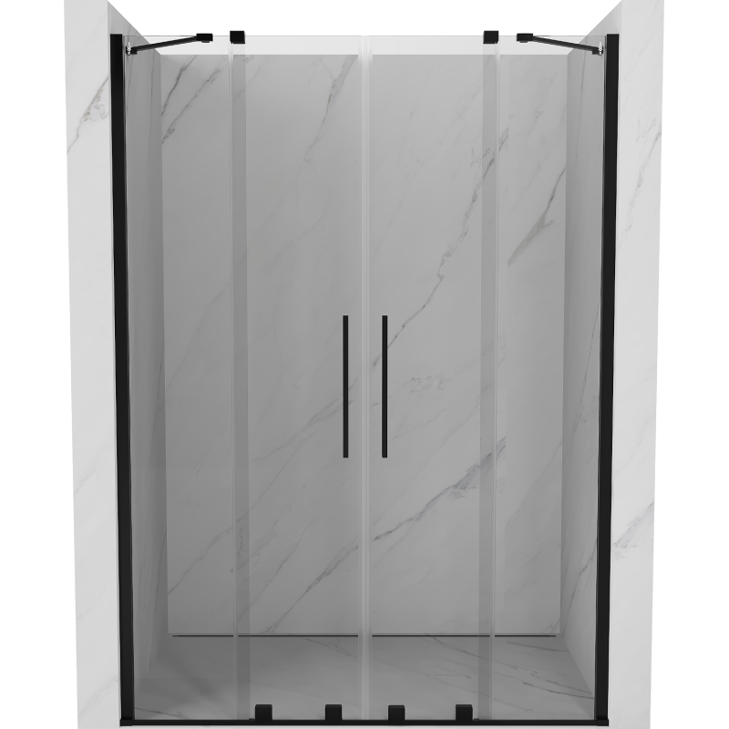 Mexen Velar Duo sliding shower door 160 cm, transparent, black - 871-160-000-02-70
