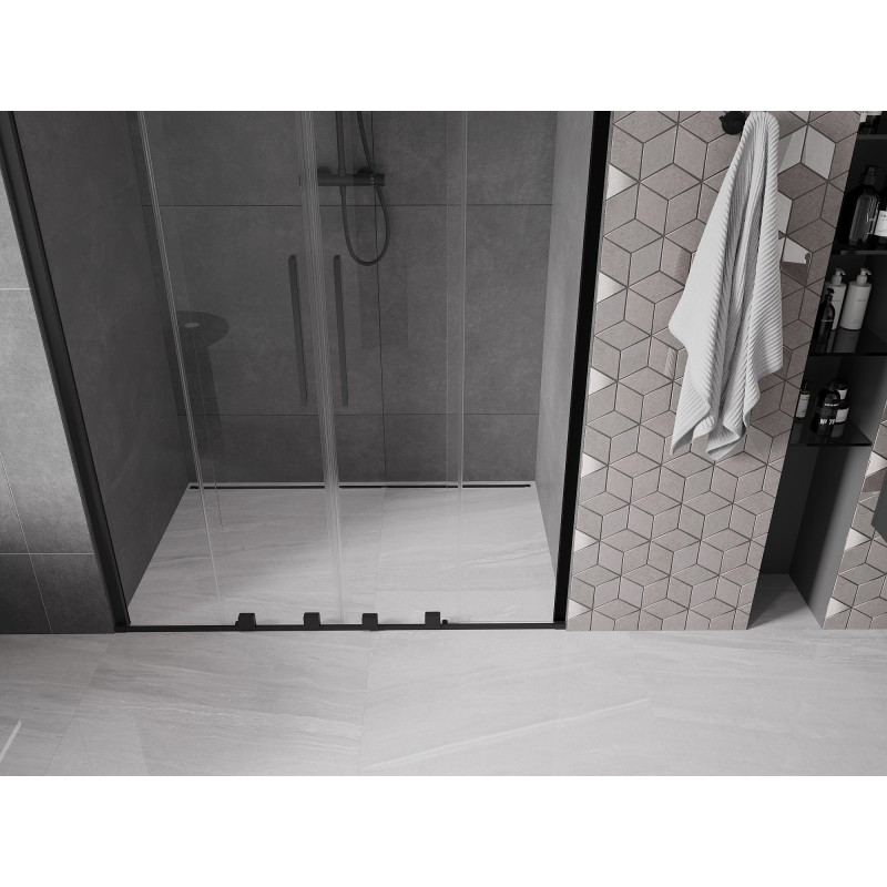 Mexen Velar Duo Sliding Shower Doors 160 cm, Transparent, Black - 871-160-000-02-70