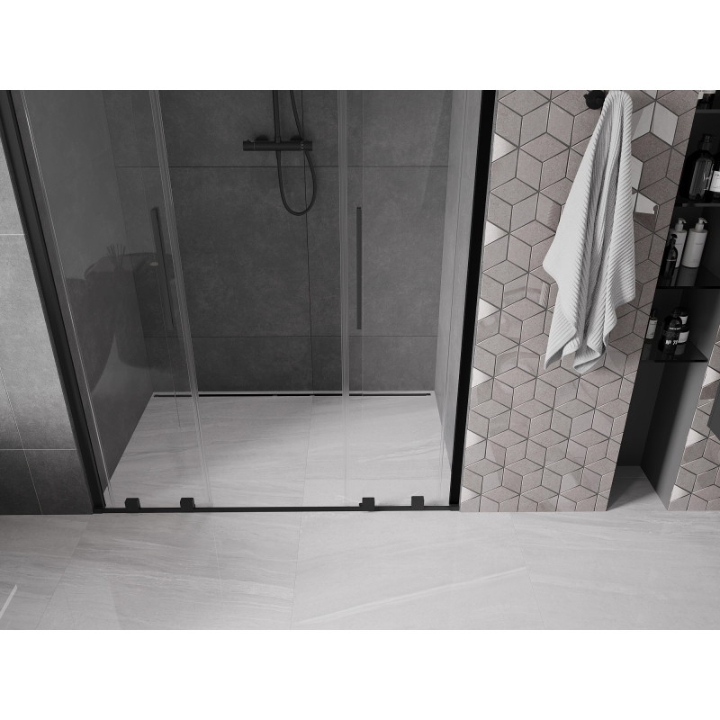 Mexen Velar Duo Sliding Shower Doors 160 cm, Transparent, Black - 871-160-000-02-70