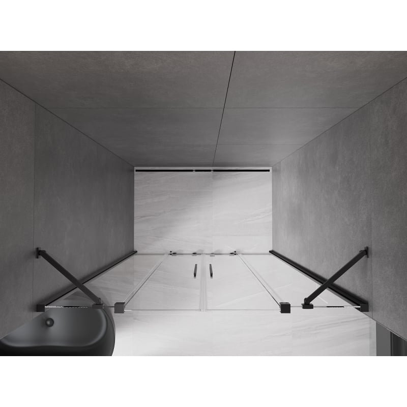 Mexen Velar Duo Sliding Shower Doors 160 cm, Transparent, Black - 871-160-000-02-70