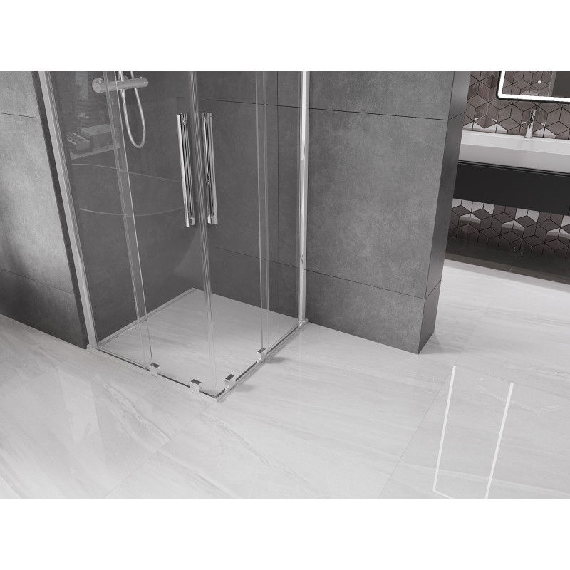 Mexen Velar Duo sliding shower cabin 80 x 80 cm, transparent, chrome - 871-080-080-02-01