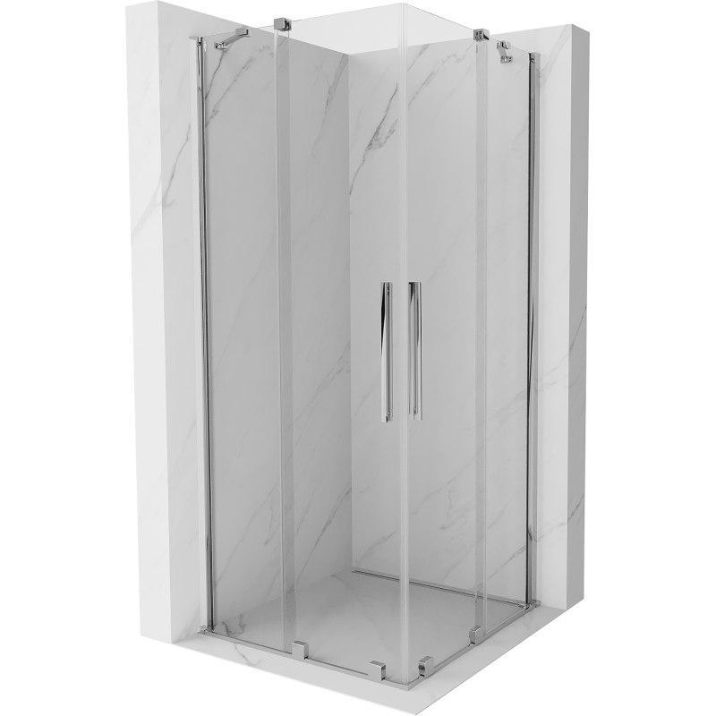 Mexen Velar Duo extendable shower cubicle 80 x 80 cm, transparent, chrome - 871-080-080-02-01