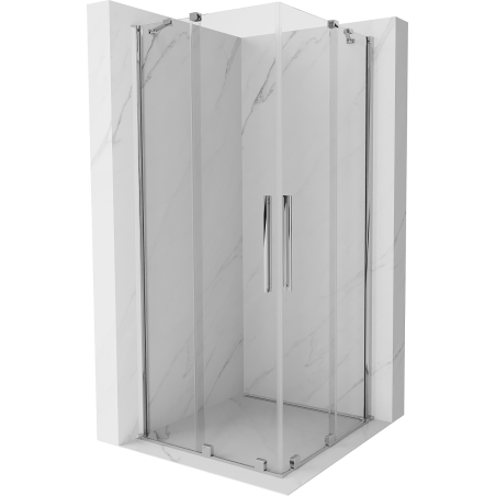 Mexen Velar Duo extendable shower cubicle 80 x 80 cm, transparent, chrome - 871-080-080-02-01
