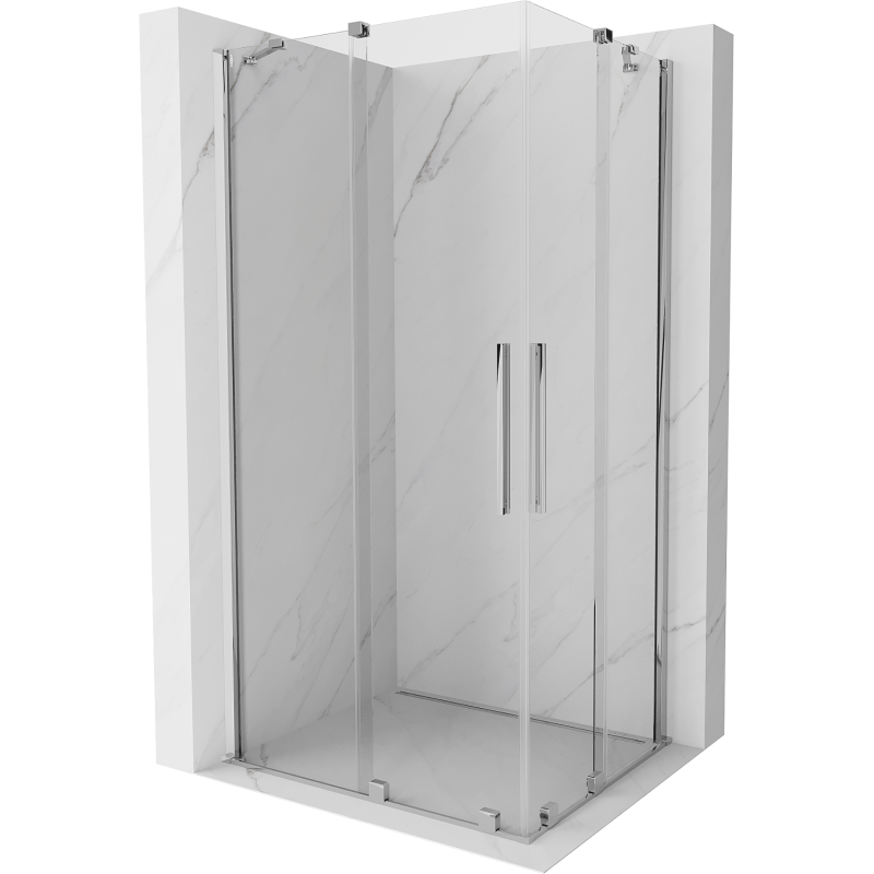 Mexen Velar Duo extendable shower cubicle 90 x 80 cm, transparent, chrome - 871-090-080-02-01