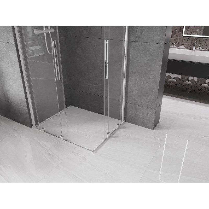 Mexen Velar Duo sliding shower enclosure 90 x 80 cm, transparent, chrome - 871-090-080-02-01