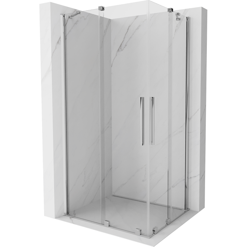 Mexen Velar Duo extendable shower cubicle 100 x 90 cm, transparent, chrome - 871-100-090-02-01