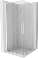 Mexen Velar Duo extendable shower cubicle 80 x 80 cm, transparent, white - 871-080-080-02-20