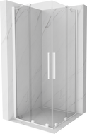Mexen Velar Duo sliding shower cabin 90 x 90 cm, transparent, white - 871-090-090-02-20