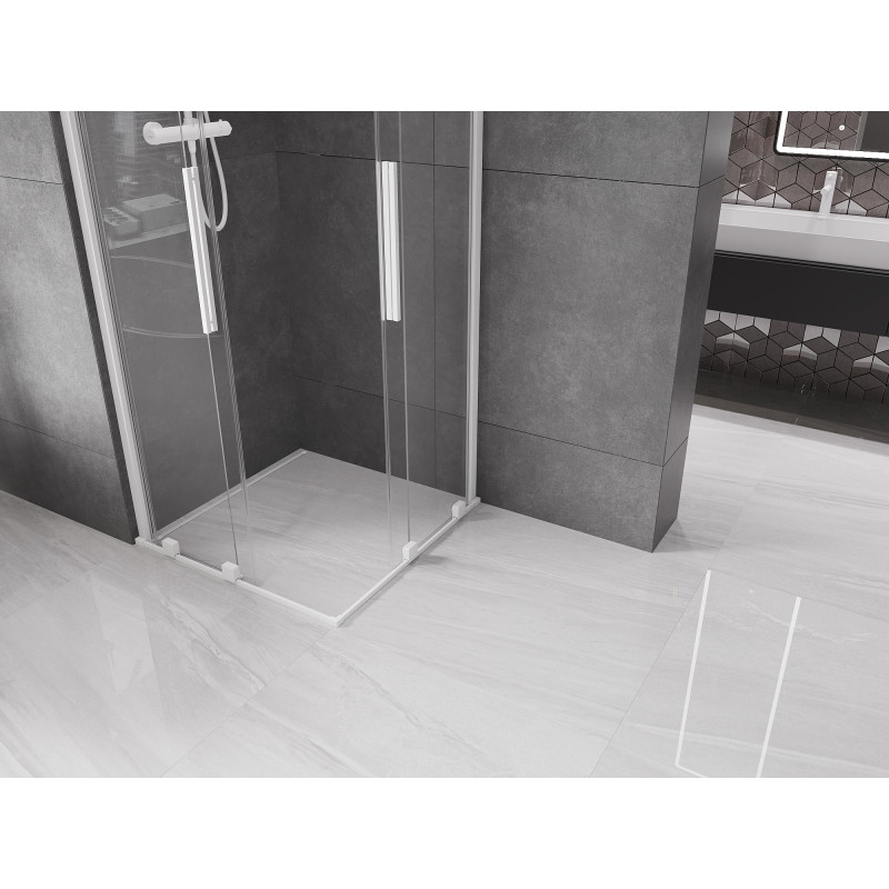 Mexen Velar Duo Sliding Shower Enclosure 90 x 90 cm, Transparent, White - 871-090-090-02-20