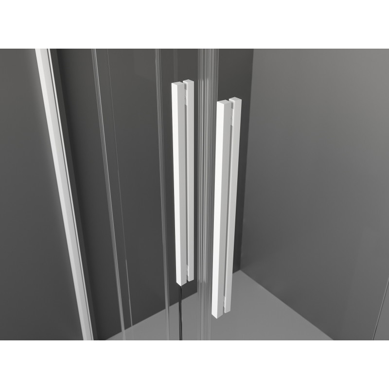 Mexen Velar Duo Sliding Shower Enclosure 90 x 90 cm, Transparent, White - 871-090-090-02-20