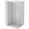 Mexen Velar Duo extendable shower cubicle 90 x 80 cm, transparent, white - 871-090-080-02-20
