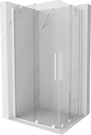 Mexen Velar Duo extendable shower cubicle 90 x 80 cm, transparent, white - 871-090-080-02-20