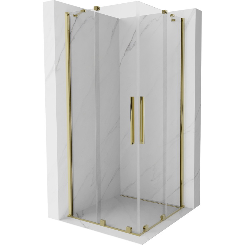 Mexen Velar Duo sliding shower cabin 80 x 80 cm, transparent, gold - 871-080-080-02-50